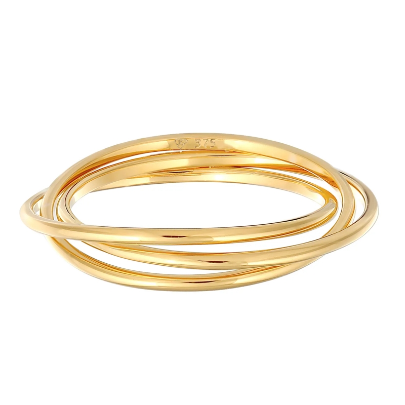 Elli Ring Ring Wickelring Trio Basic 375 Gelbgold gold(Image 2)
