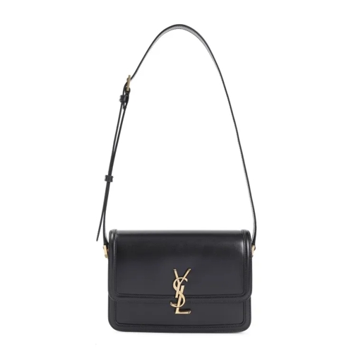 Saint Laurent Leather Solferino Bag Black Axelremsväska