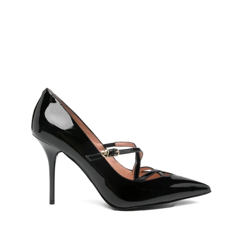 Love Moschino Escarpins Glossy Black Pumps With Delicate Crisscross Straps Black