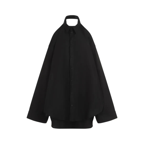 Balenciaga Black Cotton Suspended Shirt Dress Black Miniklänningar