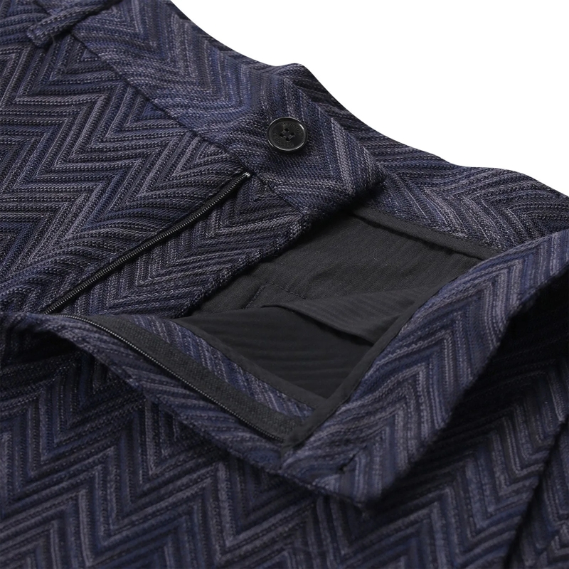 Missoni Stoffen broek Stoffhose mit Zickzack-Muster blau(Image 4)
