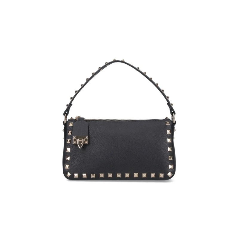 Valentino Garavani Schultertasche Small Rectangular Shoulder Bag With Gold-Tone Stud Black