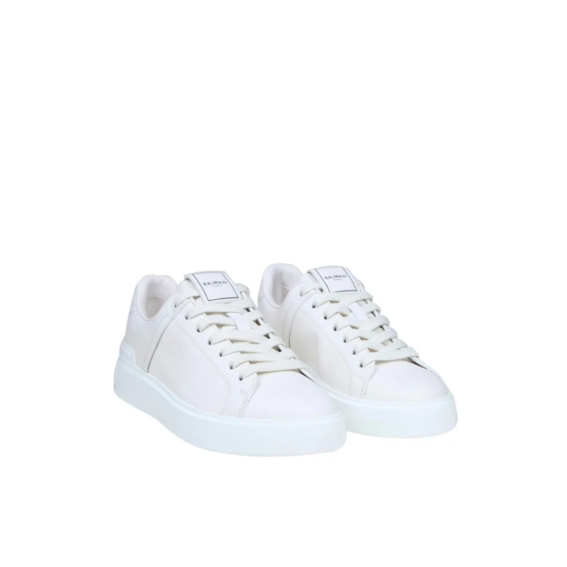 Balmain Lage-top sneaker B Court White Leather Sneakers White