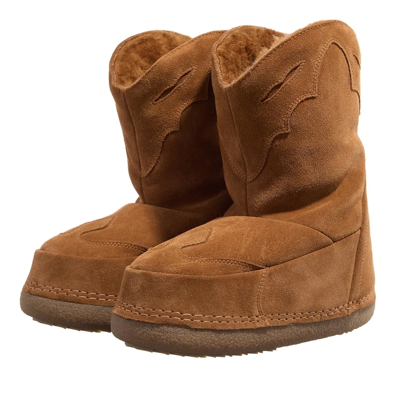 INUIKII Winterboots Cowboy Embroidery Brown
