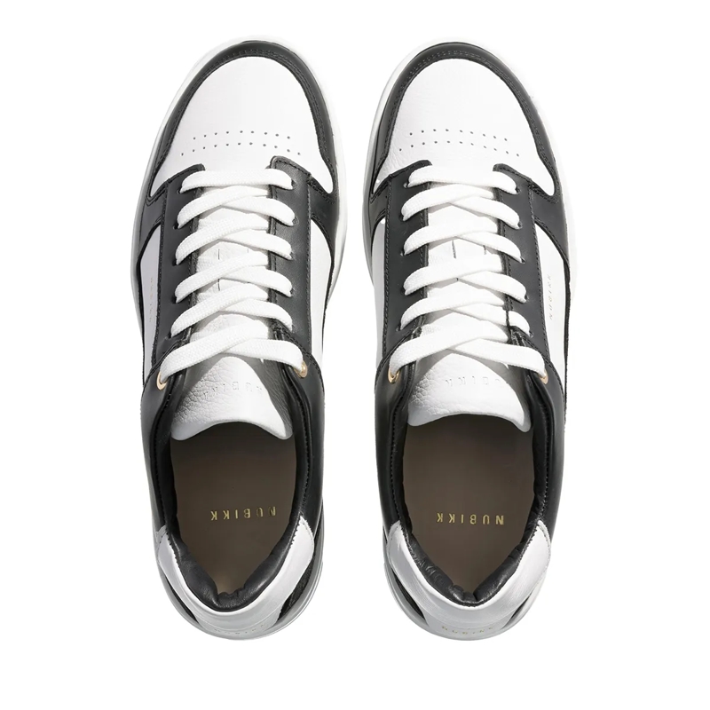 Nubikk Low-Top-Sneaker Basket Court (L) Black Leather-White(Image 5)