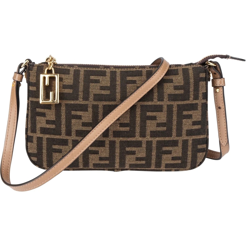 Fendi Tote Fendi FF Monogram Baguette Crossbody Bag braun