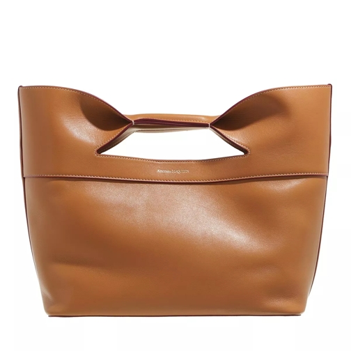 Alexander McQueen The Bow Small Handle Bag Leather Tan Rymlig shoppingväska