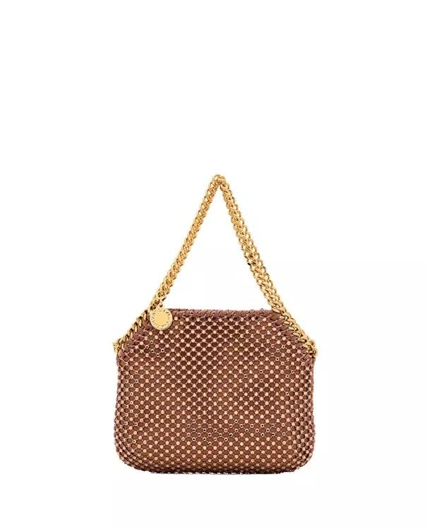 Stella McCartney Shopper - Mini Crystals And Mesh Shoulder Bag - Gr. unisize - in Braun - für Damen