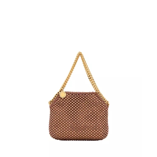 Stella McCartney Mini Crystals And Mesh Shoulder Bag Brown Schultertasche