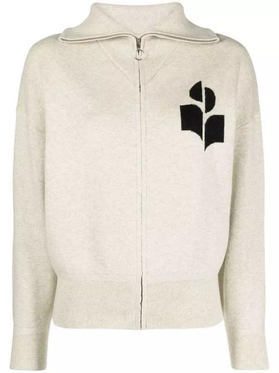 MARANT logo-print hoodie - Neutrals