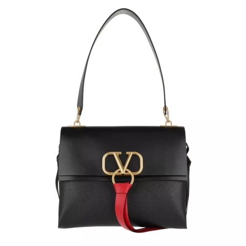 Valentino Garavani V Ring Bag Leather Black Cartable