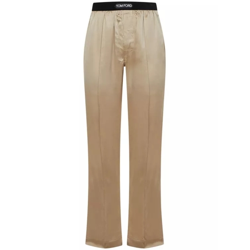 Tom Ford Nude-Colored Silk Satin Pajama Pants Neutrals 