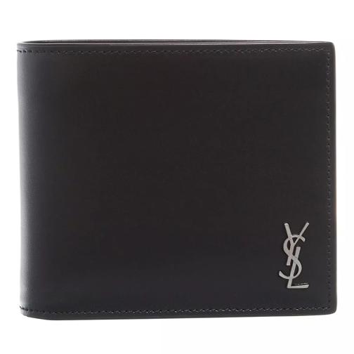 Saint Laurent Tiny Cassandre East/West Wallet In Matt Leather Black Bi-Fold Portemonnaie