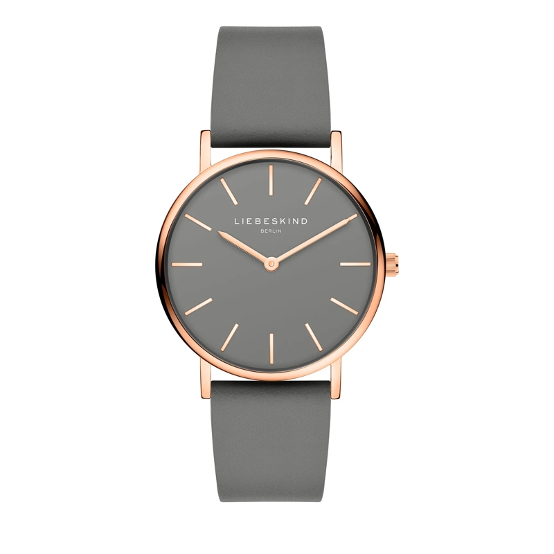 Liebeskind Berlin Automatikuhr Echtleder Armbanduhr grau