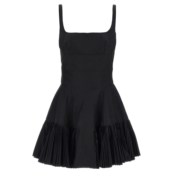 ワンピース GIOVANNI BEDIN Plisse detail mini dress Black GIOVANNI BEDIN Mini Dress With Pleated Hem Black | Mini Jurken