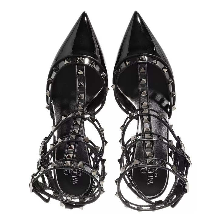 Valentino Garavani Rockstud Ankle Strap Pumps Black Transparent Pump