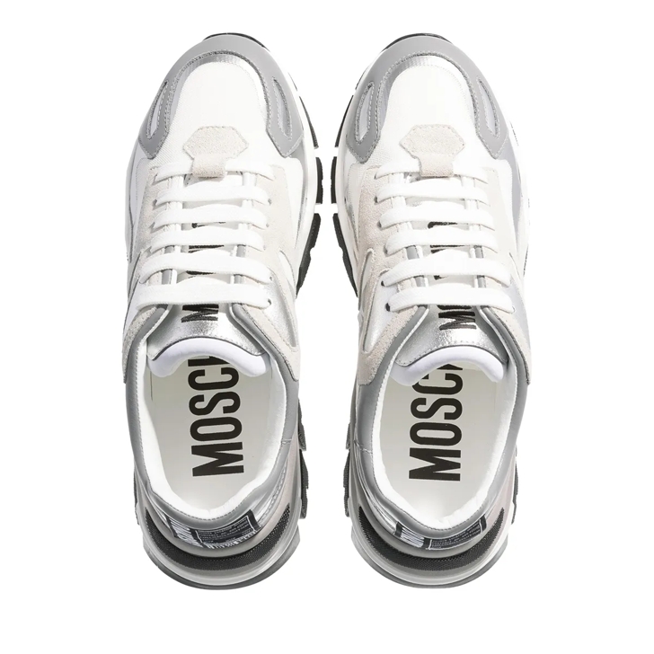 Moschino Race Sneaker Perla Argento Bianco Low Top Sneaker