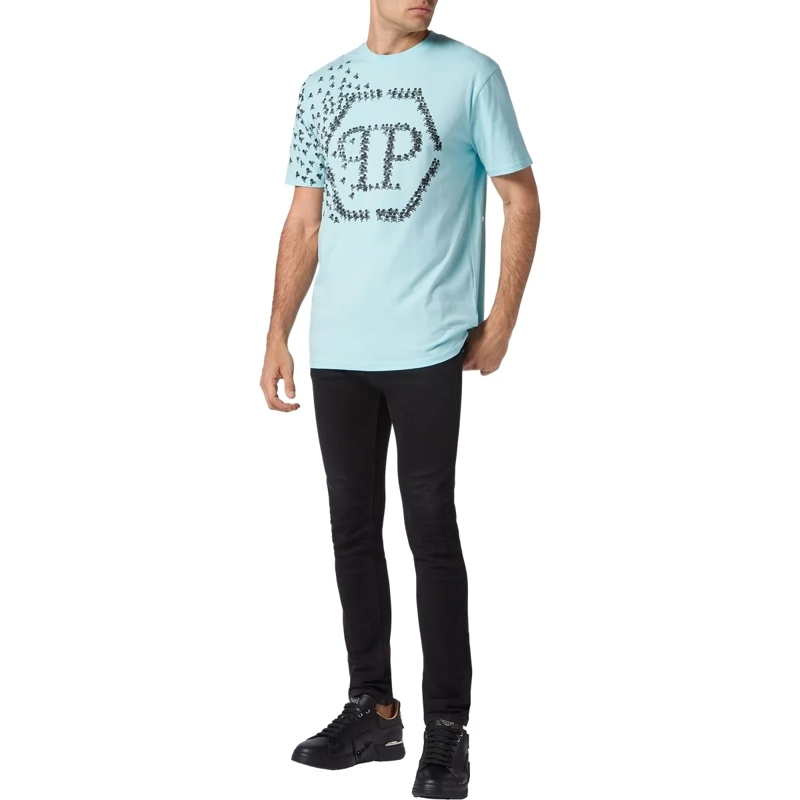 Philipp Plein T-Shirt T-Shirt Skull&Bones hell-blau(Image 4)