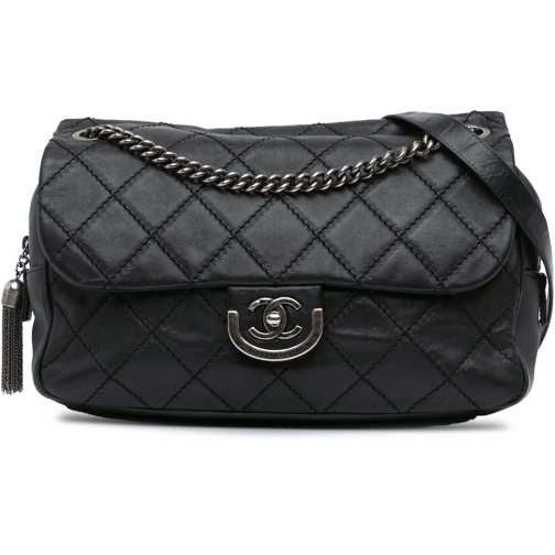 Chanel Sac à bandoulière 2013-2014 Paris Edinburgh Jumbo Calfskin Coco Spor schwarz