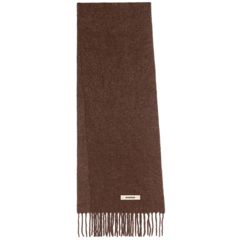 Jacquemus Écharpe en laine L'ECHARPE CARRO BROWN braun