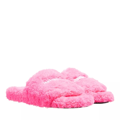 Balenciaga Furry Slide Sandal Hot Pink Slip-in skor