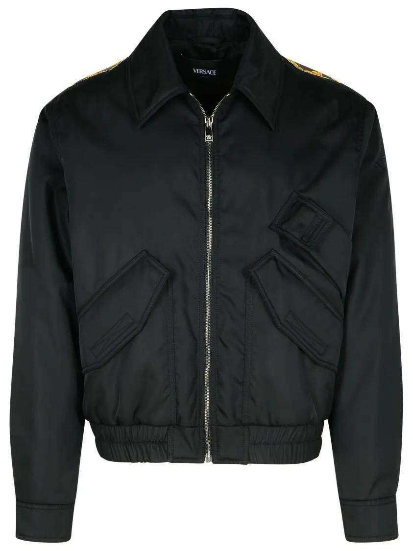 Versace Black Polyamide Bomber