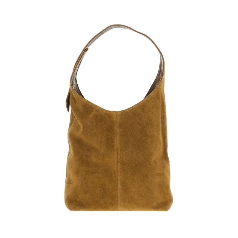 Maeden Sac à bandoulière Suede Bag With Magnetic Closure Brown