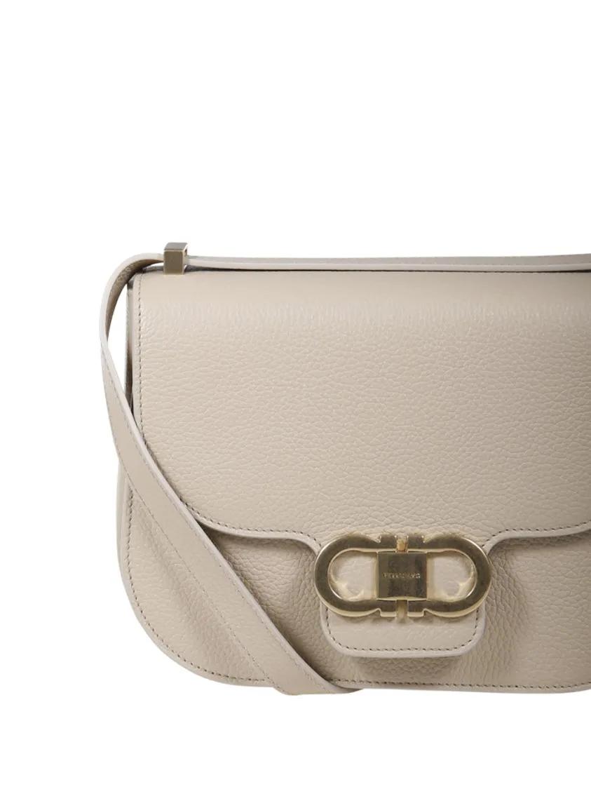 Salvatore Ferragamo Clutches Double Gancio Flap Bag in beige