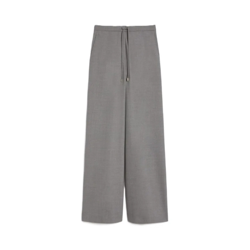 Max Mara  Wide-Leg Trousers In Mid-Grey Virgin Wool Blend Grey