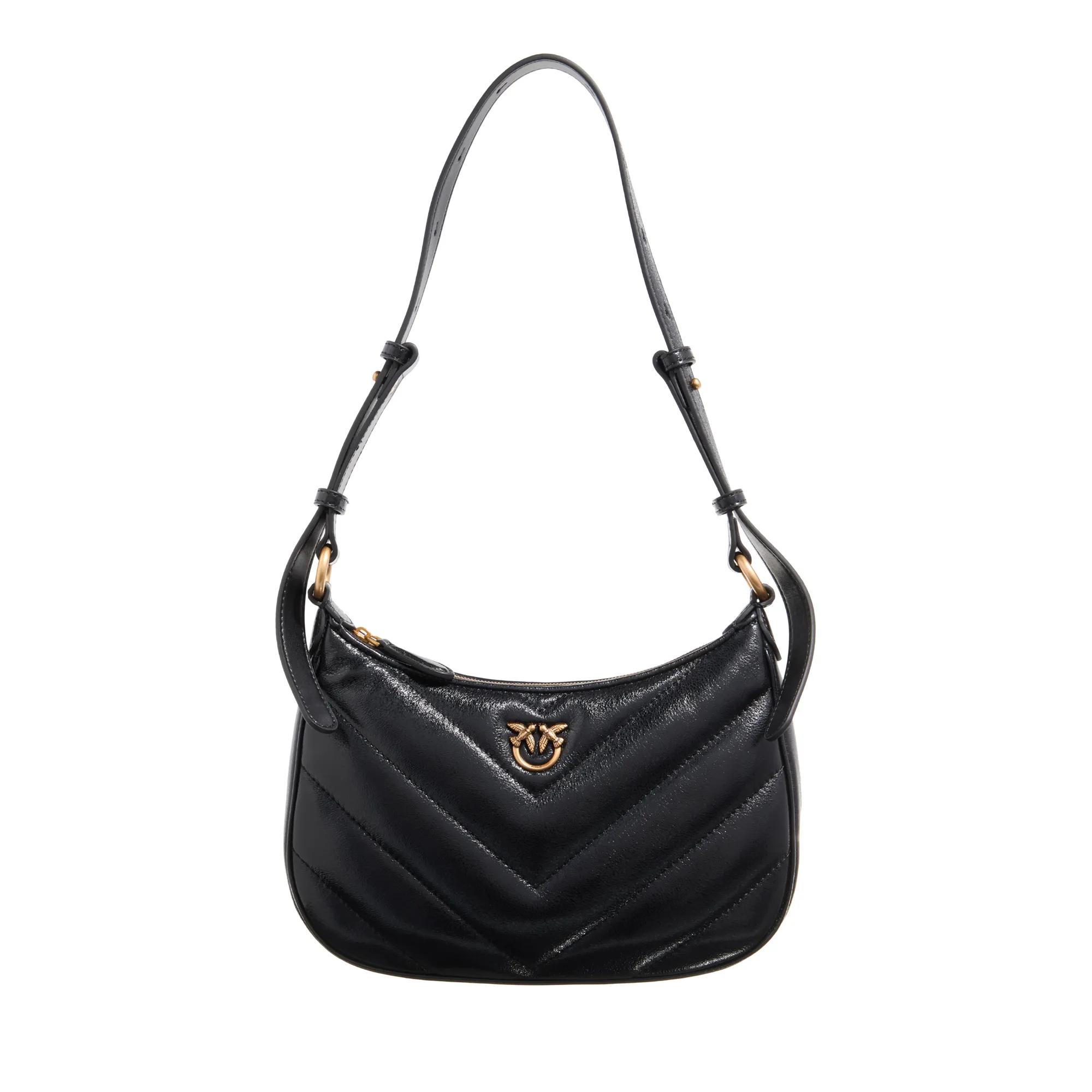 Pinko Hobo Bag - Half Moon Mini Fl - Gr. unisize - in Schwarz - für Damen