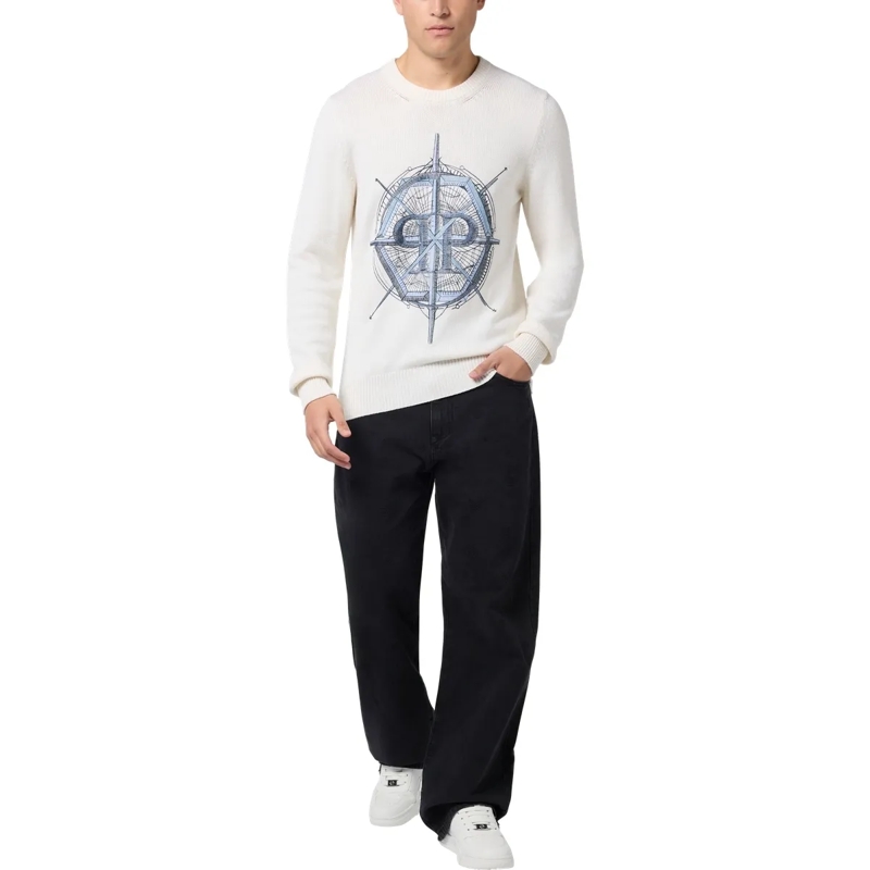 Philipp Plein  Round Neck Pullover Wind Rose weiss(Image 4)