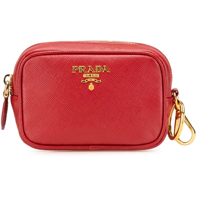 Prada Nécessaire Saffiano Pouch rot
