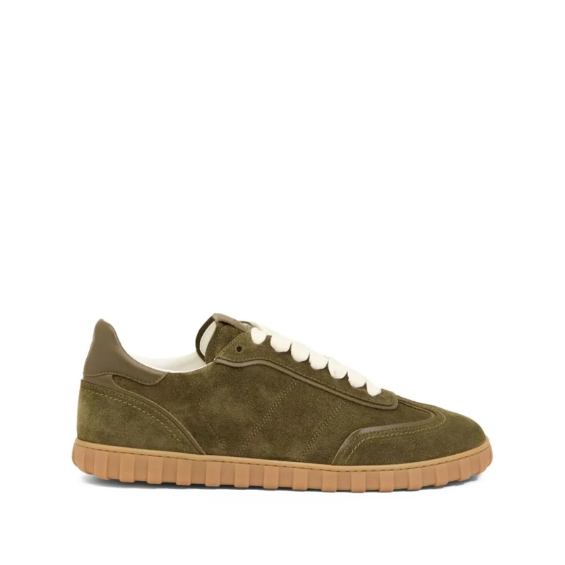 AMI Paris Low-Top-Sneaker Olive Green Suede Low-Top Sneakers Green