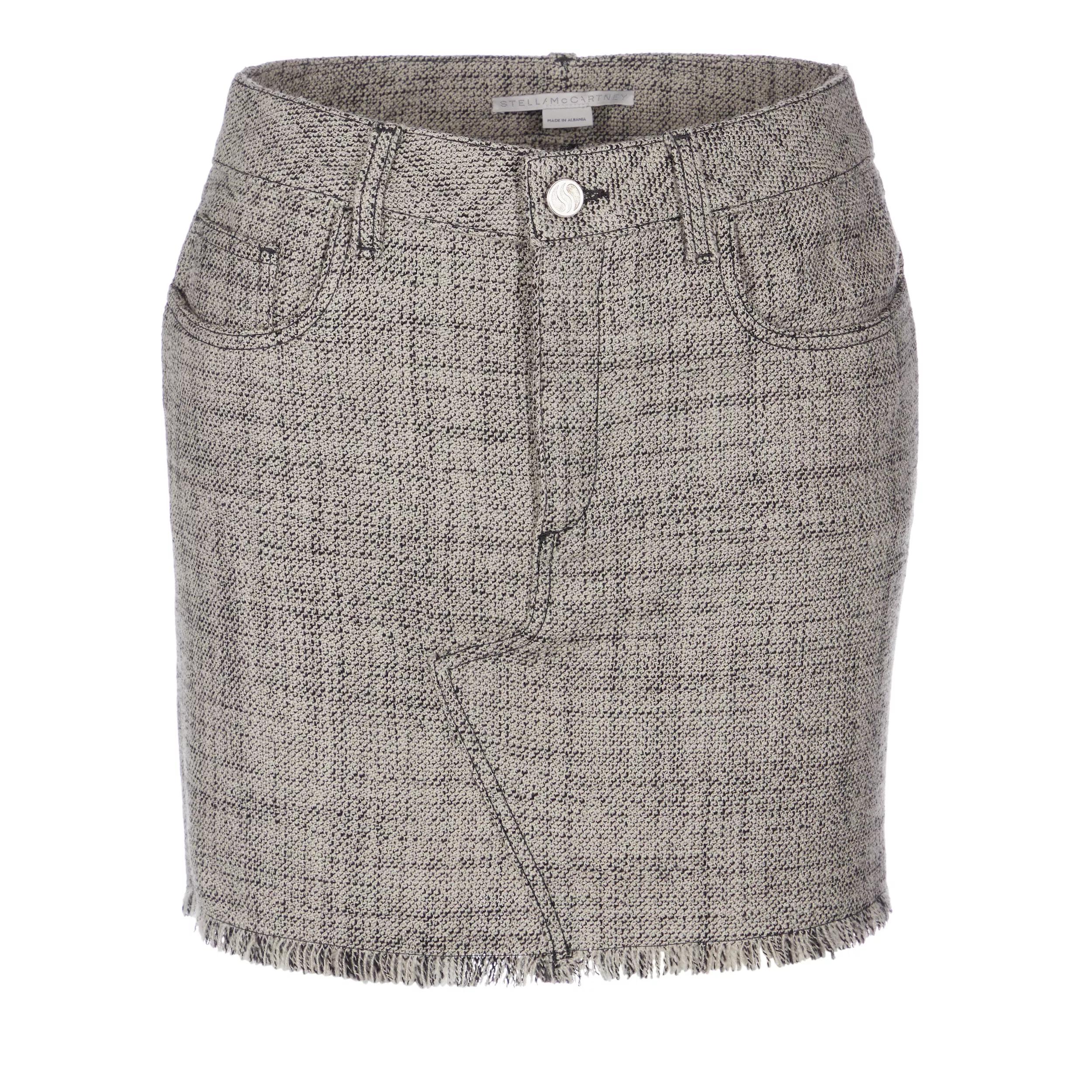 Thumbnail - Stella McCartney - MOULINE TAILORING Rock - Größe I44 - beige