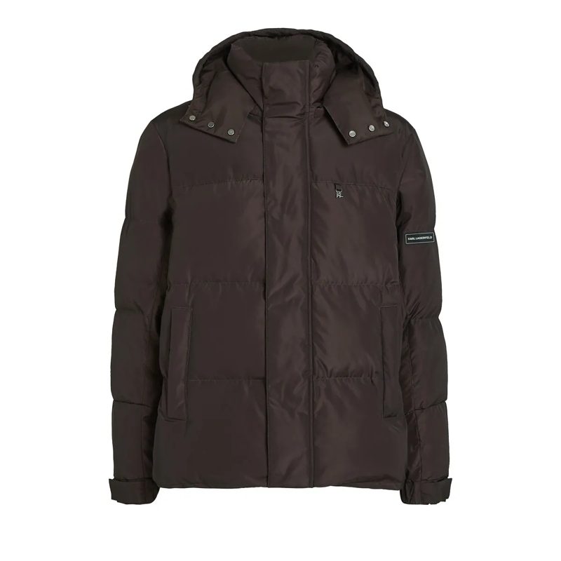 Karl Lagerfeld Daunenjacke MONOGRAM PUFFERJACKE kaffeebraun