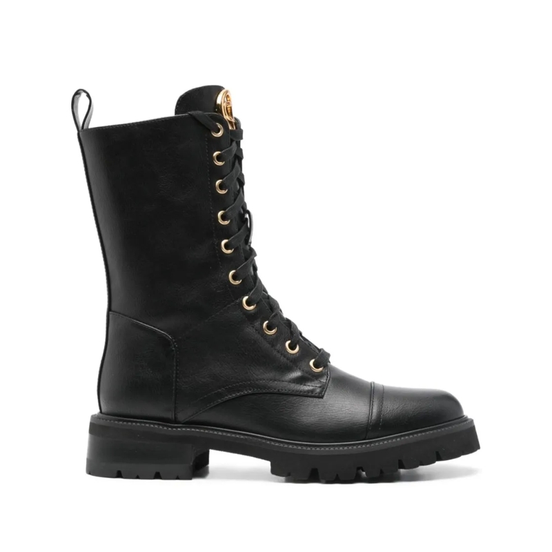 Twin-Set Bottes Tall Lace-Up Black Boots Black