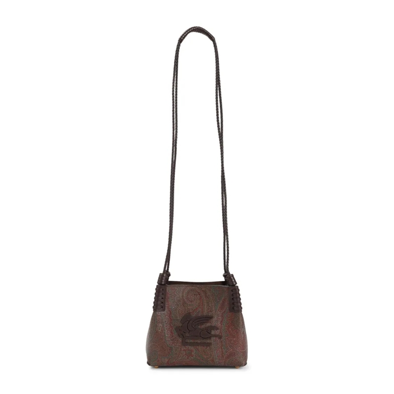 Etro Schultertasche Arnica Xs Shoulder Bag In Signature Brown Canvas Grey
