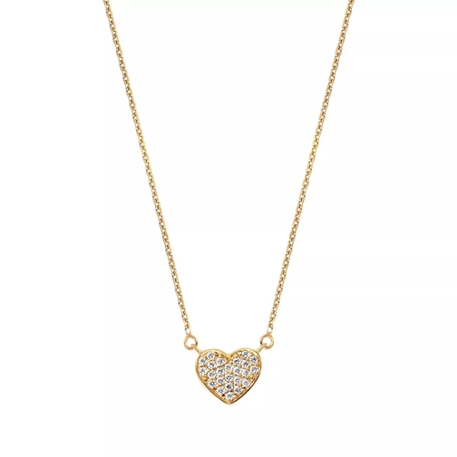 BELORO Necklace Heart Zirconia  Gold-Plated Short Necklace