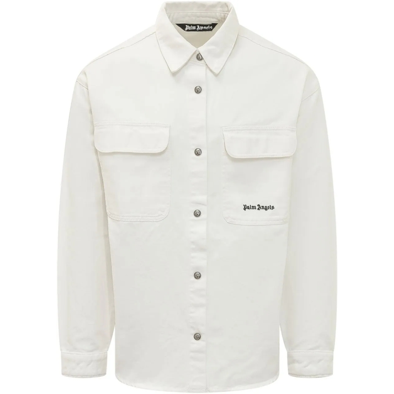 Palm Angels Haut décontracté Camicia con Tasche e Bottoni weiß