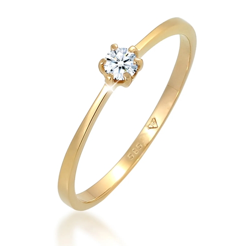 Elli Ring Solitär Verlobung Diamant 0.11 ct. 585 Gelbgo weiss Diamantring