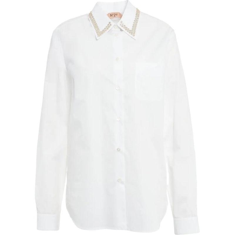 N°21 Chemisier Blouse with embroideries weiß