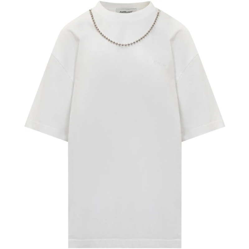 Ambush T-shirt T-Shirt con Catena a Sfere weiß