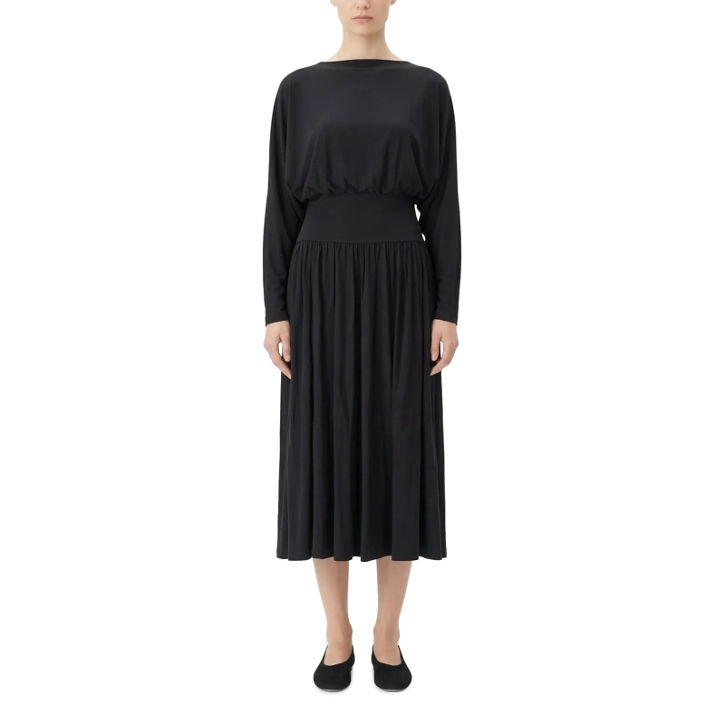 TOTEME Maxi-jurk Maxikleid aus Materialmix schwarz(Image 2)