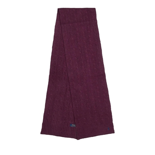 Polo Ralph Lauren Wl Cshmr Csf-Scarf-Oblong Plum Htr Wollen Sjaal