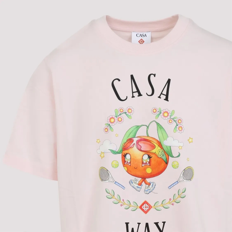 Casablanca T-Shirt Casa Way Kawaii Printed T-Shirt Pink