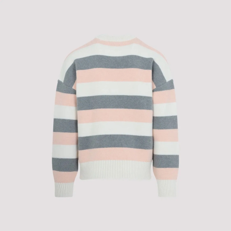 AMI Paris Trui Pastel Striped Alpaca Blend Sweater Multicolor