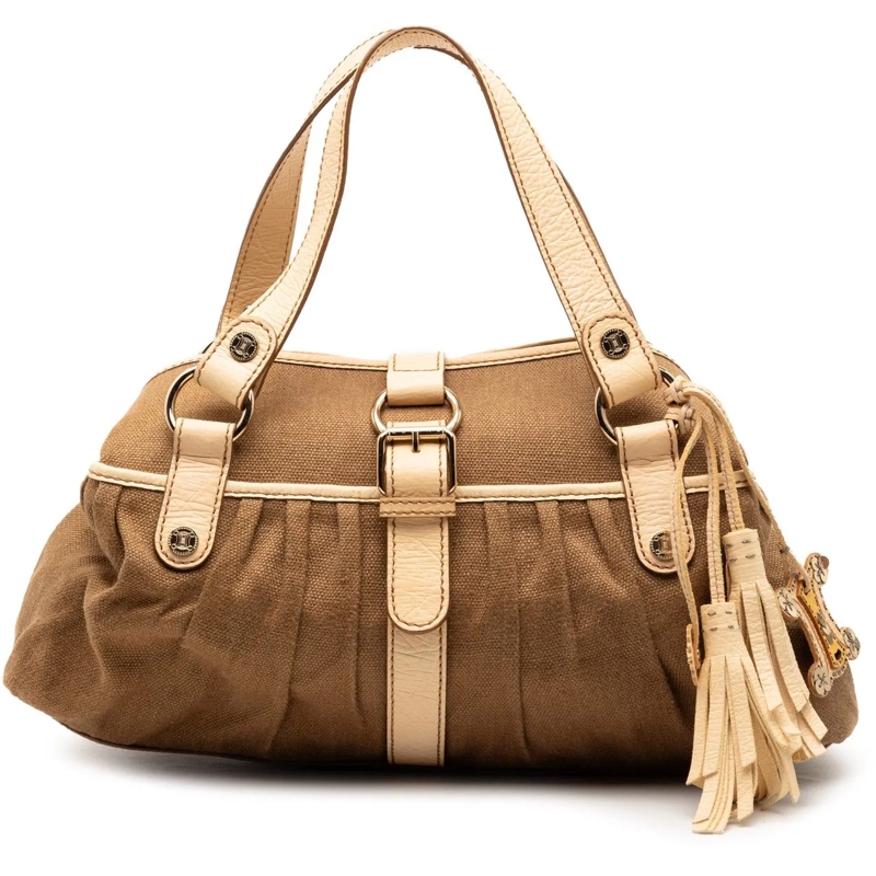 Celine Shopper Canvas Boogie Tassel Tote braun