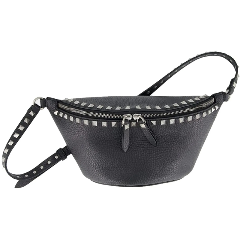 Valentino Garavani Fourre-tout Valentino Garavani Rockstud Leather Belt Bag schwarz