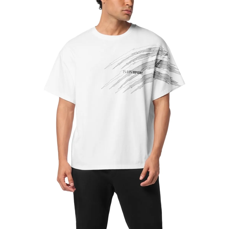 Plein Sport T-Shirt T-Shirt Rundhalsausschnitt Ss Scratch weiss(Image 3)
