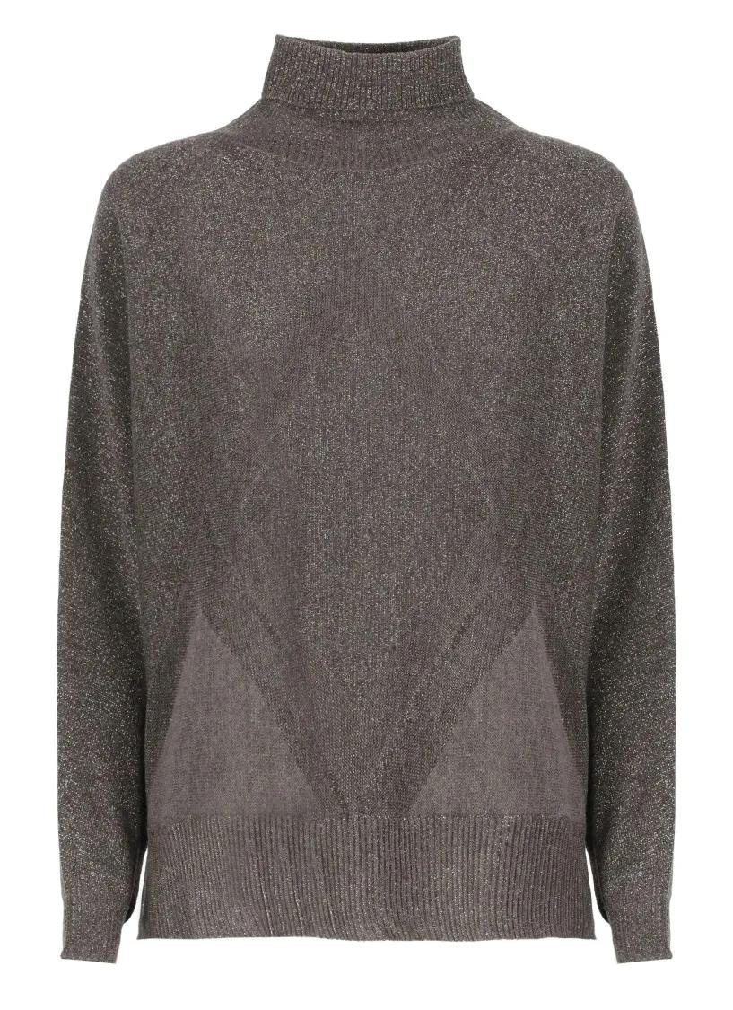 D. Exterior - Lurex Sweater - Größe M - grau